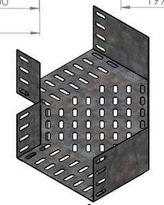Horizontal Curve 90 ° 200x100mm Galv